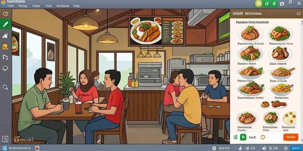 Tampilkan karakter utama dalam aksi dramatis.