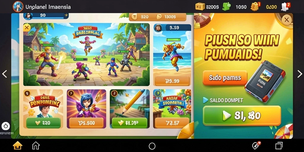 Tampilan awal game yang menarik dan intuitif.