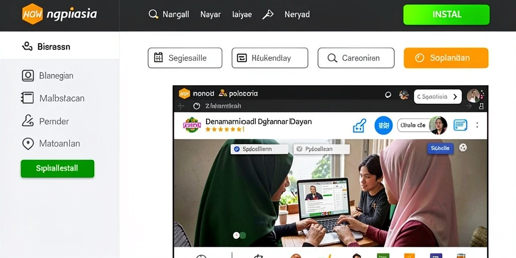 Screenshot menampilkan antarmuka pengguna yang cerah dan menarik.